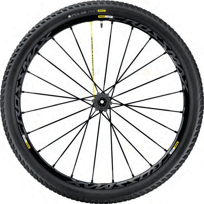 Koła MTB Mavic Crossmax Pro Masa (27,5 /29 ): 1535/1595 g, opona 2,1 (27,5 /29 ): 580/620 g, opona 2,25 (27,5 /29 ): 640/680 g Ikoniczny zestaw MTB XC koło-opona Mavic'a wzbogacony szerszymi