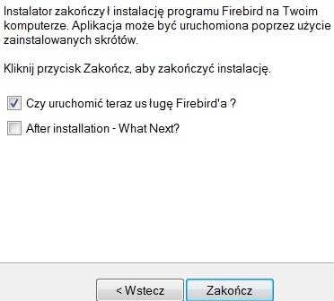 3. Kończąc instalację zweryfikować parametr Czy uruchomić teraz