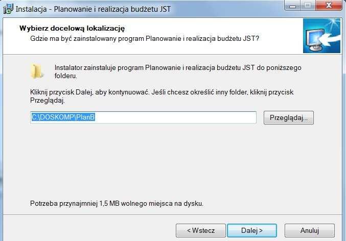 Uruchomić plik instalacyjny programu PlanB 2.