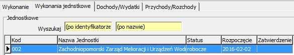 zaimportowaną jednostkę, a następnie przeglądając dane na