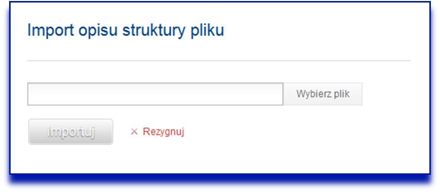 Import struktury dla formatu liniowego W przypadku wybrania formatu liniowego naley równie zaimportowa struktur rekordów.