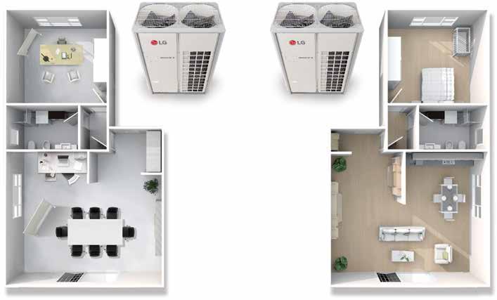 SYSTEMY ODZYSKU CIEPŁA Zastosowanie w różnych rodzajach budynków z systemami pompy ciepła i odzysku ciepła. LG MULTI V 5 zaspokaja różne potrzeby użytkowników korzystając z tylko jednej platformy.
