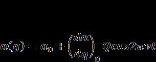 7 w przybliżeniu harmonicznym: bowiem współrzędna normalna zmienia się periodycznie w czasie zgodnie ze wzorem: gdzie: ν-częstość drgania normalnego Q -amplituda drgania
