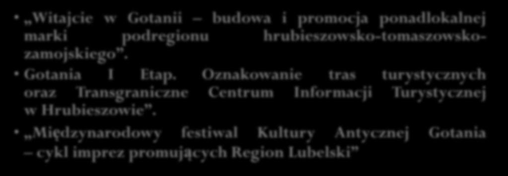 Przykłady projektów komplementarnych z marką Gotania Witajcie w Gotanii budowa i promocja ponadlokalnej marki podregionu