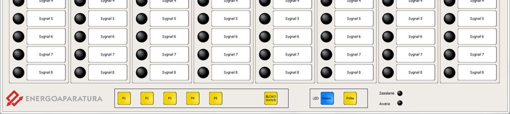 Kliknięcie diody spowoduje otwarcia okna umożliwiającego konfigurację sygnałów zbiorczych aktywujących diodę. Rys. 7. Widok urządzenia 5.4.