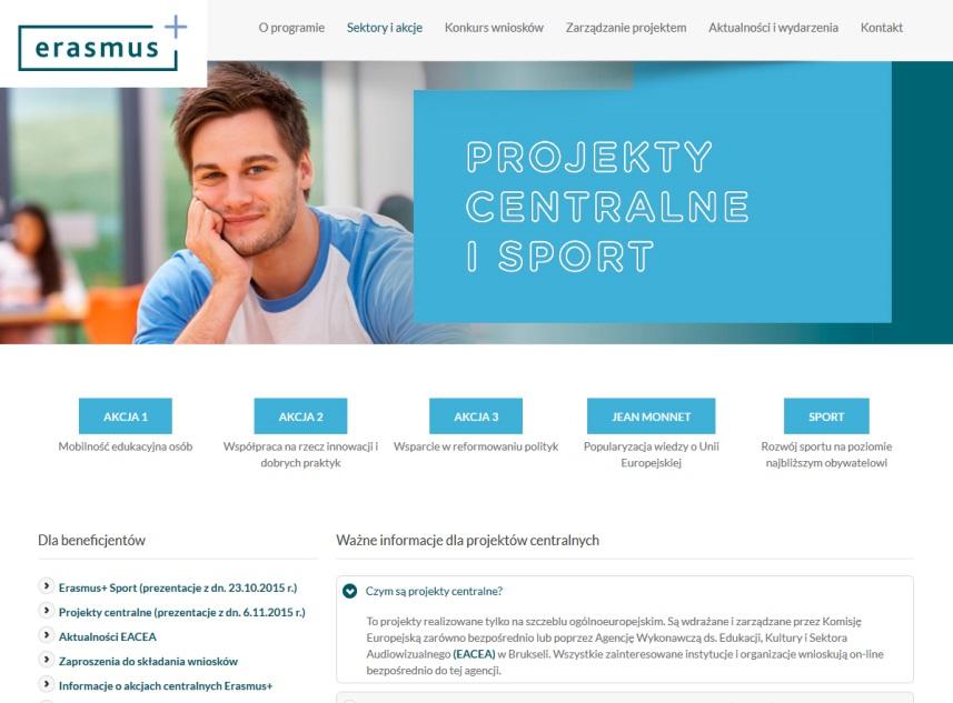 Strona internetowa programu Erasmus+ Sport