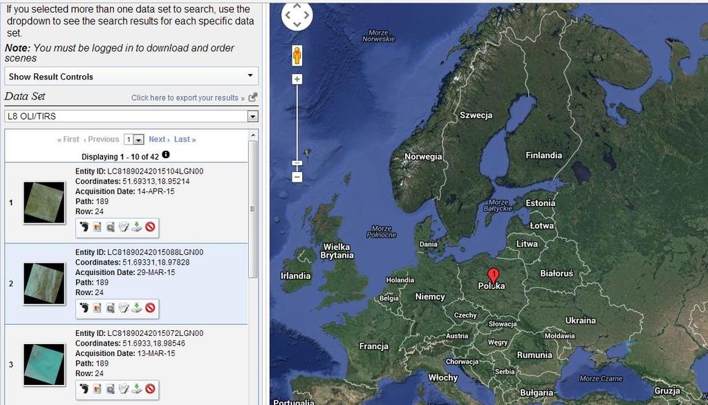 LANDSAT Archiwa danych Landsat: EarthExplorer: http://earthexplorer.usgs.