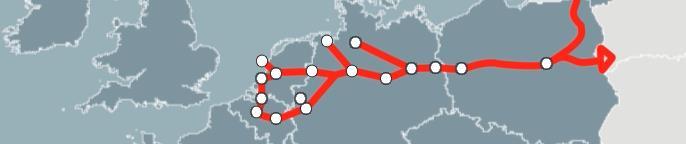 Strategiczne położenie CLIP Group na North Sea Baltic corridor Najważniejsze porty na Morzu Północnym są związane z Europą Środkową i krajami bałtyckimi Linie