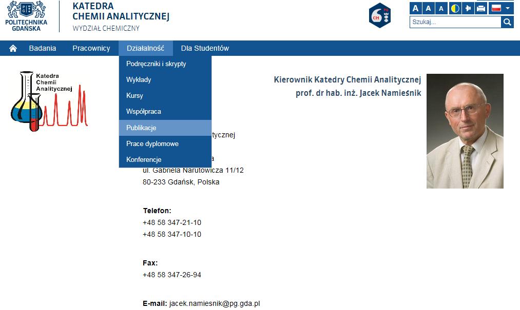 STRONA DOMOWA KATEDRY: http://chem.pg.edu.