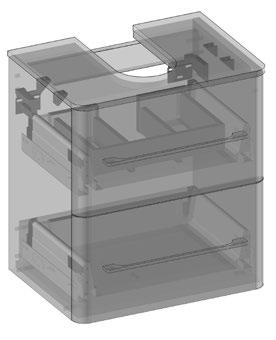 WHITEMSU45TA KBN WHITEMSU45BO wymiary: 605 x 515 x 455 mm 2 szuflady, chromowane uchwyty biały połysk dedykowana