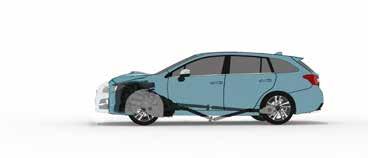 06 07 BUDOWA NADWOZIA CHRONIĄCA KABINĘ Każde Subaru sięga ponad standardowe rozwiązania, gdy chodzi o bezpieczeństwo pasażerów.