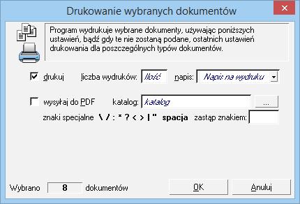 Fiskalizuj dokumenty fiskalne (dotyczy dokumentów sprzedaży) Jeśli pole to jest zaznaczone, dokumenty będą automatycznie fiskalizowane podczas drukowania.