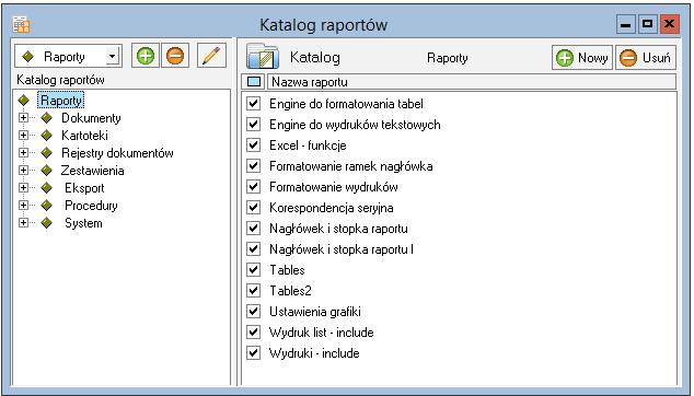 3.5.4.1 Definiowanie własnych raportów Program dostarcza wiele predefiniowanych raportów.