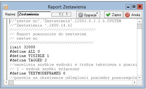 W oknie Raporty, otwierającym się po wybraniu polecenia Raporty z menu Kartoteki (lub wciśnięciu Ctrl+8) można definiować nowe raporty, jak również wprowadzać poprawki do definicji już istniejących.