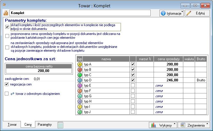 Rys. 15 Towar typu komplet - strona Ceny.