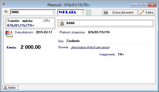 4.3.14 Płatności wewnętrzne Płatności opisane wcześniej można nazwać zewnętrznymi.