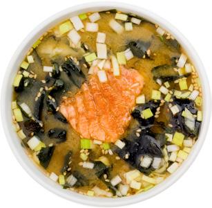 KAKIAGE TEMPURA warzywa w cieście zł MISO SAKE zupa na bazie pasty sojowej z łososiem EBI