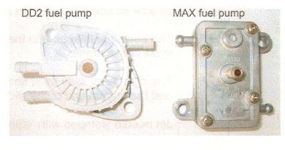 Pompa paliwa 18.1 Oryginalna membranowa pompa paliwa (koloru szarego lub czarnego) musi być przymocowana do podwozia lub silnika przy użyciu elementów metalowo-gumowych.