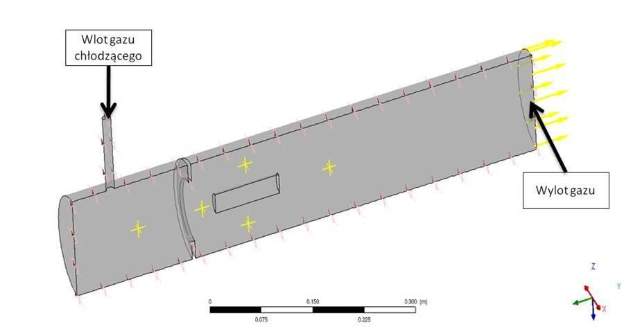 konania analiz przepływu masy i ciepła w piecu rurowym było wykorzystanie warunków brzegowych zadanych w programie ANSYS CFX 12.