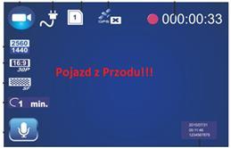 Moduł GPS musi być podłączony do kamery Przekroczenie białej linii: