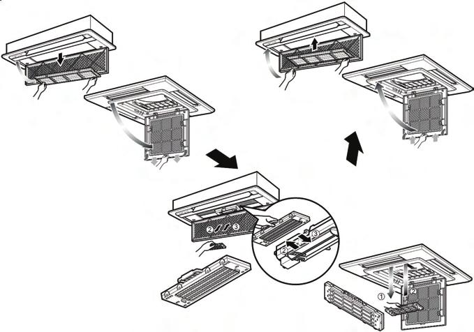 Filtr oczyszczaj cy (opcja) Czyszczenie Filtr PLASMA czyszczenia plazmowego znajduj cy si za filtrami powietrza powinien by sprawdzany i czyszczony raz na 3 miesi ce lub cz ciej, gdy jest to