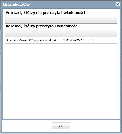 Informacje podstawowe o systemie Uczniowie Optivum NET + Przesyłanie odebranej wiadomości dalej Aby odebraną wiadomość przesłać dalej należy: W sekcji Lista wiadomości postawić znacznik przy