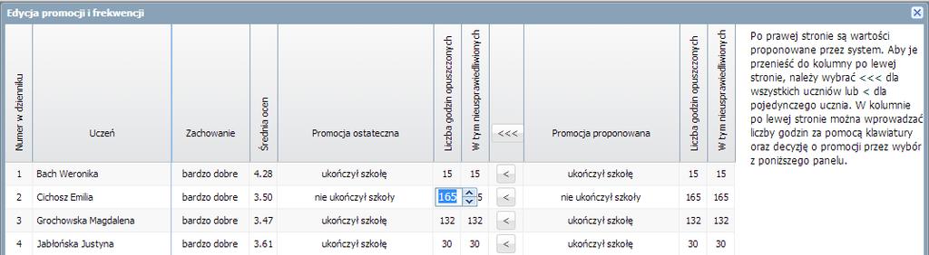 Korzystanie z dziennika oddziału Wyświetlenie się ikony oznacza, że użytkownik dokonał zmian w stosunku do tego, co proponuje UONET+. Nie oznacza to jednak, że dokonane zmiany są błędne. 2.