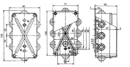 Puszki hermetyczne INDUSTRIAL 55 55 INDUSTRIAL PUSZKA N/T 156X95X68 Z 8 DŁAWICAMI 8 Industrial 55 szary RAL 7035 1-2705-02