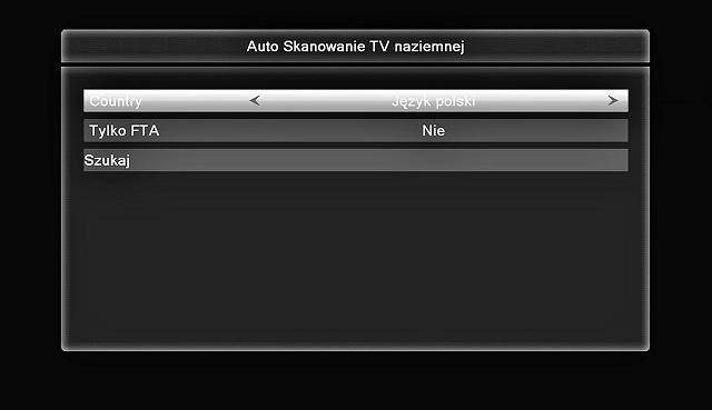Menu - Instalacja - Szybkie skanowanie Skanowanie programów DVB-T - AX 502 COMBO Telewizja naziemna: wyszukiwanie programów