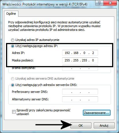 Internet i sieć 8. W kolejnym oknie (rysunek 8.7) zaznacz opcję Użyj następującego adresu IP. W polu Adres IP wpisz adres komputera dla większości prostych sieci adres IP będzie miał postać 192.168.0.