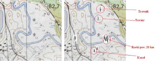 Technologia geoinformacyjna i SIP problemy i perspektywy a b Rys. 3. Fragment mapy topograficznej (a) i mapy semantycznej (b) 5. PODSUMOWANIE Na podstawie wykonanych badań moŝna stwierdzić, Ŝe: 1.