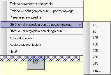 współrzędnych wszystkich punktów przyłożonego obciążenia odpowiednio: dx względem osi X, dy