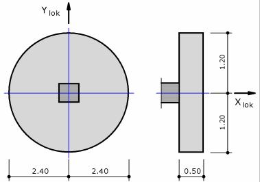 e x = 0.00 e y = 0.00 Położenie fundamentu w układzie globalnym Współrzędne środka fundamentu: x SR = 3.00 y SR = 3.00 Kąt = 0.