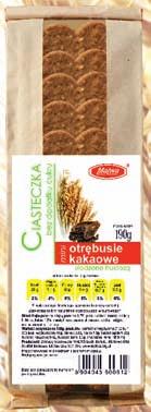 Produkt może zawierać śladowe ilości orzechów arachidowych, jaj, mleka w proszku. Produkt zawiera gluten. Wartość odżywcza na 100g.