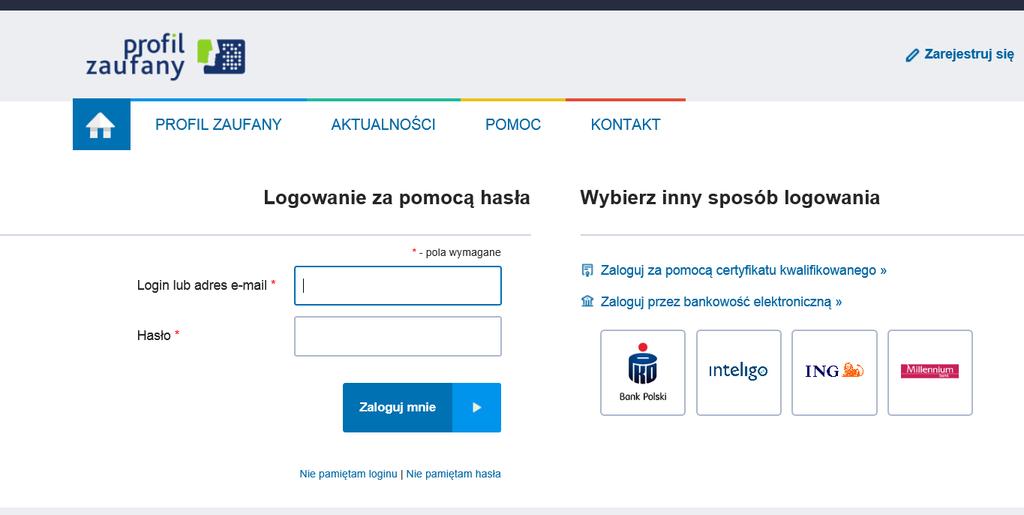 Po wybraniu Kliknij tutaj aby przejść do podpisu następuje