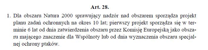 Cele i zadania PZO podstawy prawne Ustawa o ochronie przyrody