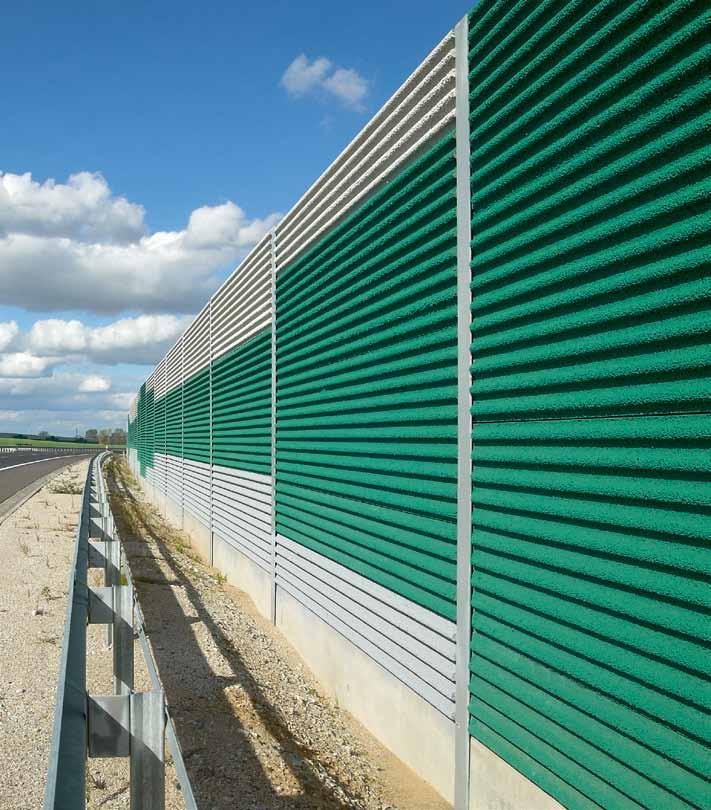 panel dźwiękochłonny o wysokości 100 cm PANEL PODWALINOWY SEA ZERO panel dźwiękochłonny o wysokości 50 cm Korpus z betonu sprężonego splotami stalowymi. 14.