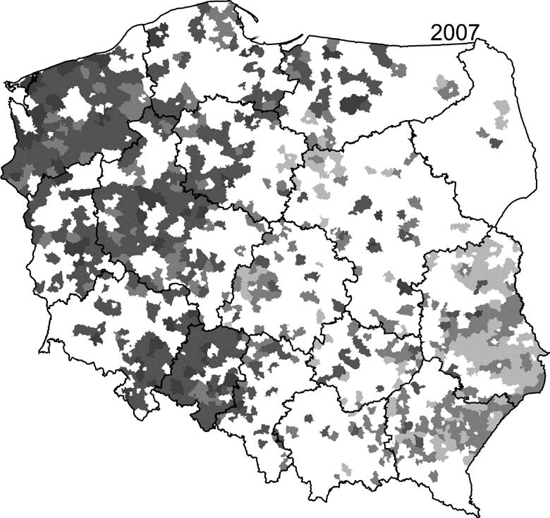 The farms average size in the communes where energy crops grown in 2007 and 2008. Note: A farms average size (in hectares).