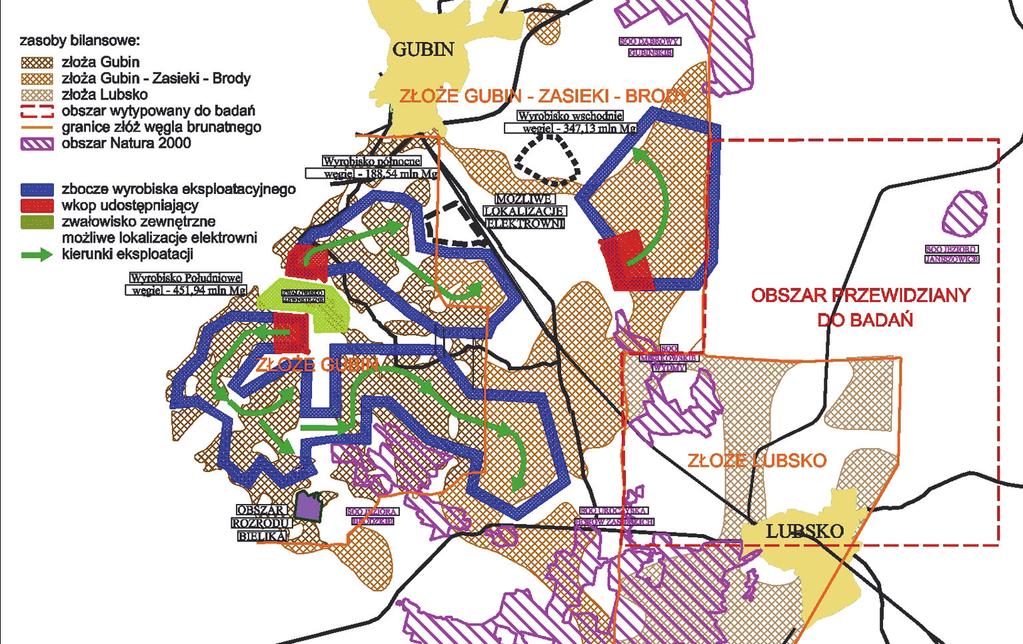 Z trzech perspektywicznych dwa uznano za strategiczne: Legnicko-Głogowskie ze złożem Legnica oraz Lubuskie ze złożem Gubin.