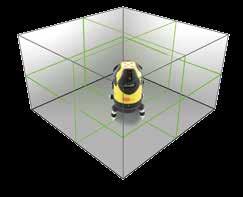Echipamentul determină cele trei plane ale laserului, două pe verticală și unul pe orizontală (360 fiecare). Dispunerea simultană a razelor laser permite determinarea unghiurilor.
