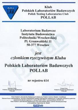 jakości zgodny z normą PN-EN ISO/IEC 17025:2001.