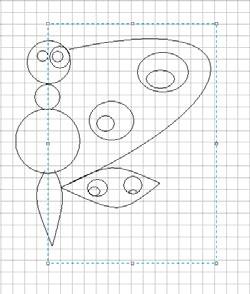 2 Przy użyciu narzędzia Owal narysuj trzy koła o różnej wielkości. Będzie to tułów motyla (rysunek 4.23). 3 Z tak ułożonych kół nie zbudujesz motyla. Trzeba ustawić je w szeregu, pionowo.