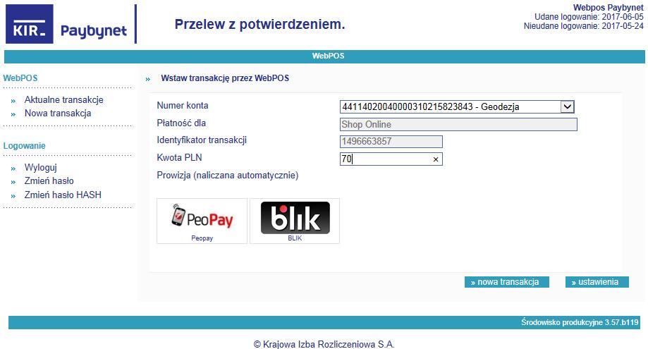 www systemu Paybynet kod BLIK,