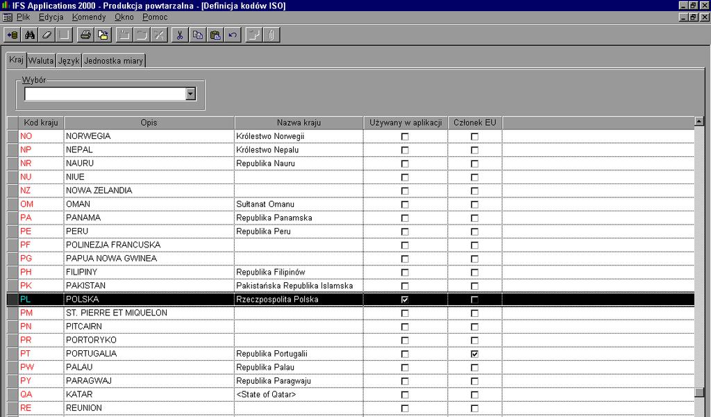 Rys 5.2. Widok okna IFS/Applicatins Services/Menadżer/Def.