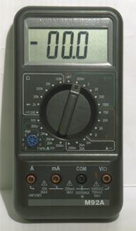 test przewodnictwa / diody automatyczny wyłączanik wyposażenie: przewody pomiarowe, sonda temperatury, bateria 6F22 : pudełko waga netto 510 g waga brutto 540 g wyświetlacz ze wskaźnikiem polaryzacji