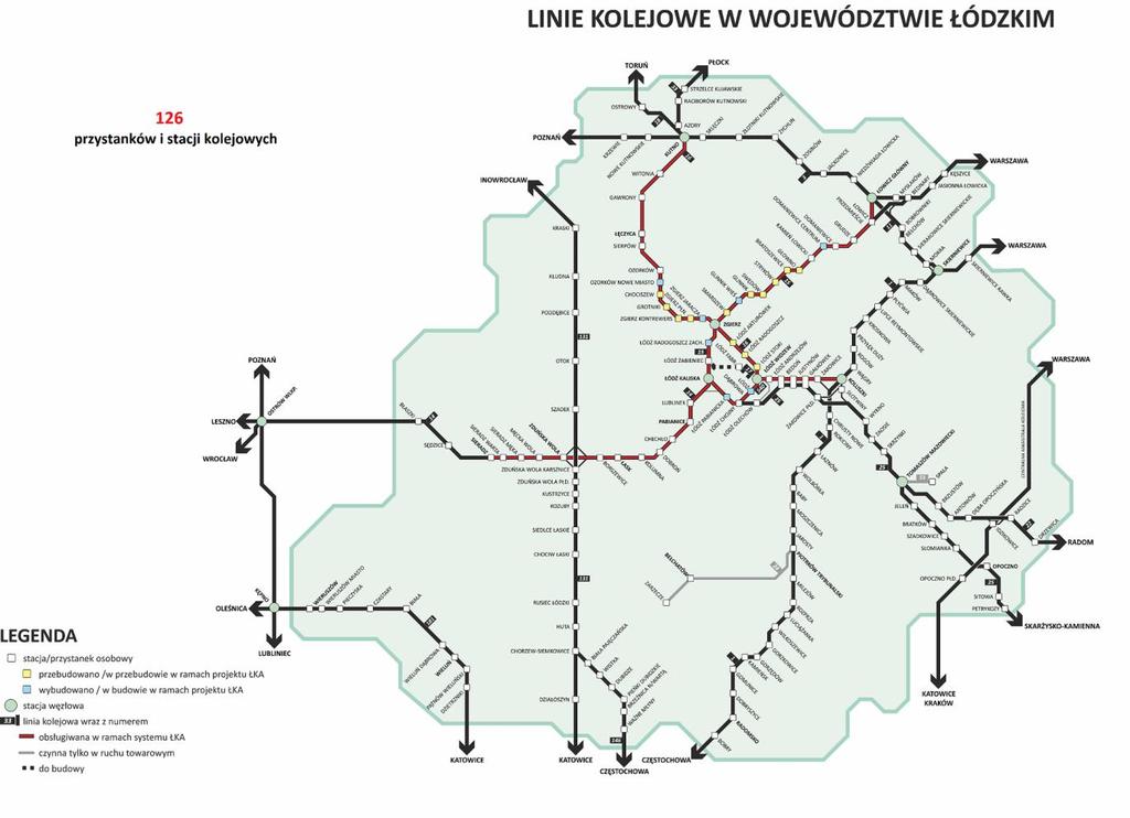 Linie Kolejowe w Województwie Łódzkim Linie