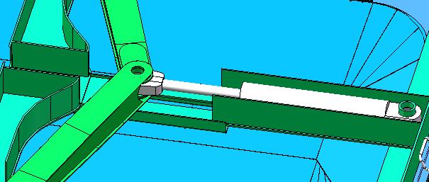 Taking this information into account and knowing that the system comprises two actuators mounted symmetrically while the pressure of operating hydraulic unit is 00 bars, we determined the diameter of