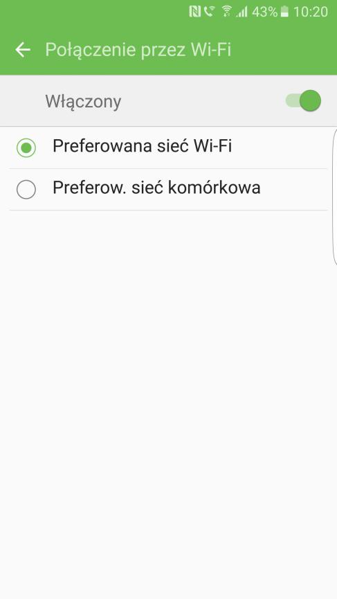 3. Sprawdź stan włączenia usługi w telefonie Aplikacje/Ustawienia/Sieci telefonii