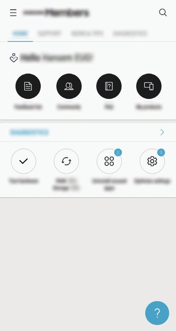 Aplikacje i funkcje Samsung Members Samsung Members oferuje klientom usługi pomocy technicznej, takie jak diagnozowanie problemów z urządzeniem.