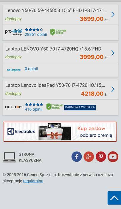 29 Ceneo Mobile - Baner nad stopką Strona produktu 3 dni -